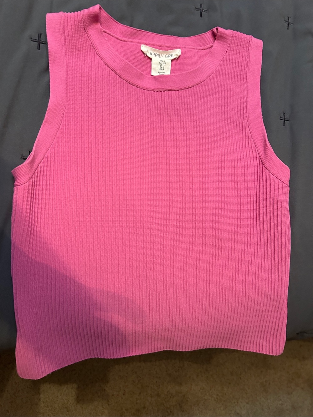Aptrly Girl Ribbed Tank Top in Bright Pink
